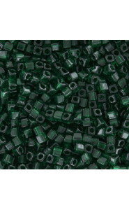 Miyuki square - cubes 1.8mm Beads - Transparent dark.emerald SB18-156
